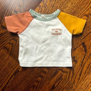 Quincy Mae raglan colorblock tshirt - 3-6 months